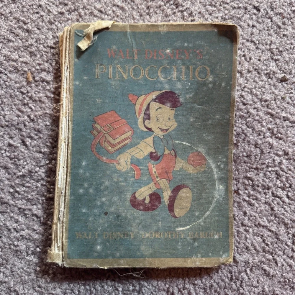 Vintage 1940s Walt Disney Pinocchio Dorothy Baruch Childrens Book